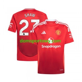 Koszulka Manchester United Luke Shaw 23 Domowe Koszulki Piłkarskie 2024-2025 Krótki Rękaw
